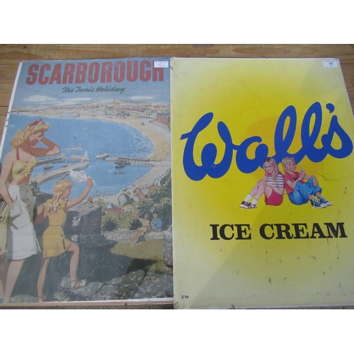 51 - 1970's style Wall's ice cream tin plate sign, reproduction 