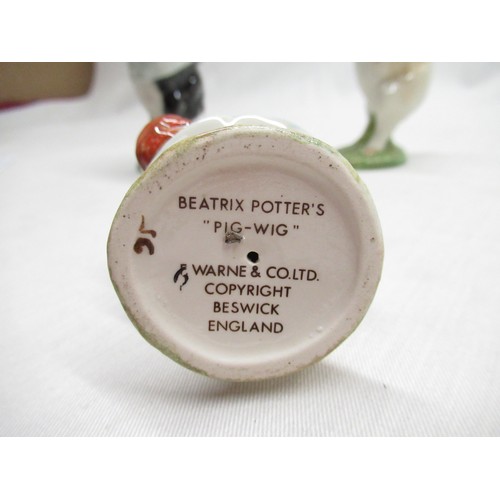 134 - Three Beswick figures incl. Daniel the violin playing pig, Matthew the trumpet playing pig and Beatr... 