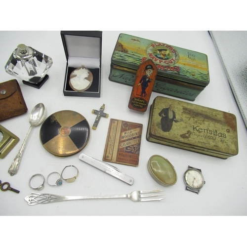 145 - Players Navy Cut Tin,Kensitas Tin, Sharps Super Kreem Toffee Tin, Three Rings, Perfume Bottle, Charm... 