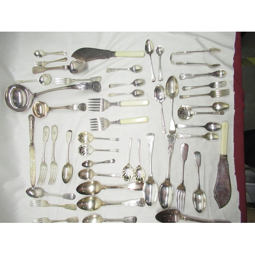 149 - Collection of Spoons, Forks and Knives, of which most are monogrammed