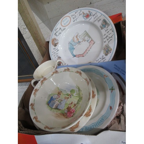 55 - Selection of various Bunnykins dishes and bowls, Beatrix Potter birthday plates, Japanese hand paint... 