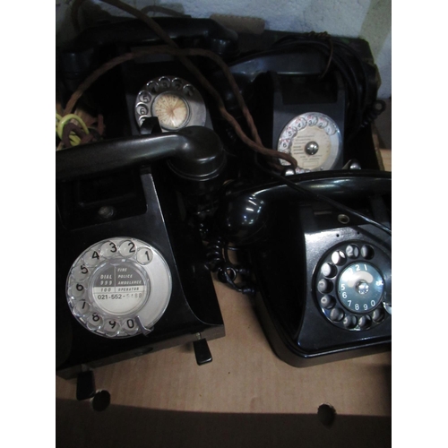 74 - Late 1940s Siemens Brothers white hall type telephone with black Bakelite body and handset chrome pl... 