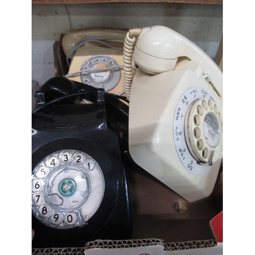 80 - 1980s BT8746G dial telephone in mushroom, three other 8746G telephones in ivory and three other simi... 