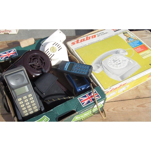 96 - Vintage NEC TR re100-9a portable telephone, Ormonde 1002 brown Bakelite hair dryer, Morphy Richards ... 