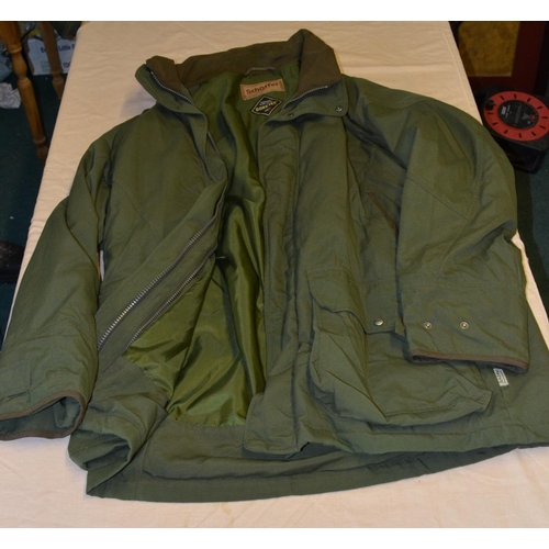 25 - Schoffel gortex outdoor sporting coat, olive green 48 chest as new