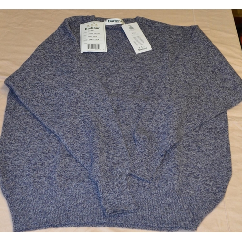 35 - As new lambs wool V neck sweater in indigo C48