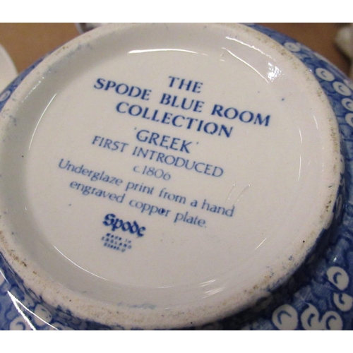 576 - Belfort blue & white cup & saucer set, mugs and Spode Blue Room Greek pattern, teacups/saucers etc.