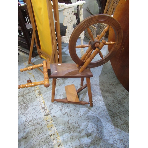 563 - Beechwood turned spinning wheel