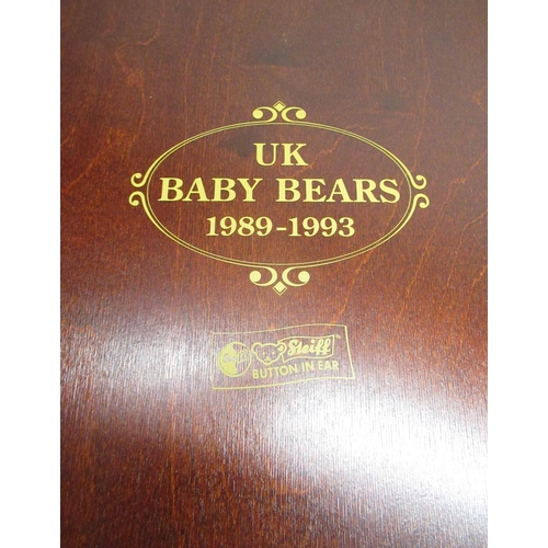 103 - Steiff baby bear set 1989 - 1993 Baby Bear Set limited edition British collectors set 909 of 1847. S... 