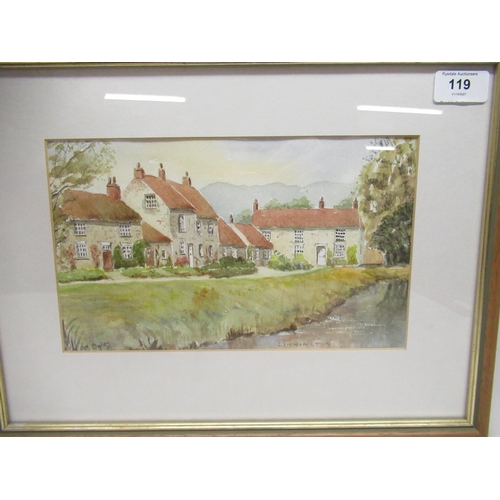 611 - B. Ogley Sinnington late C20th watercolour depicting the village 26 x 16.