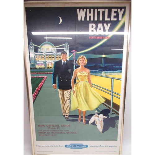 80 - Bryan Davies, 1958, British Railways Whitley Bay, Northumberland, vintage travel poster published by... 
