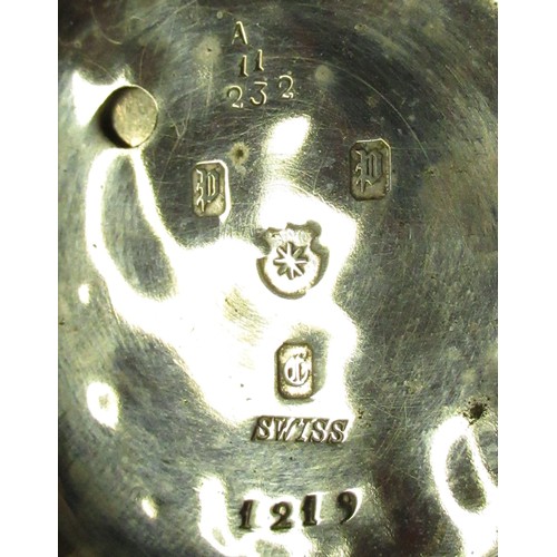 45 - Swiss key wound open faced pocket watch, movement no. 568129, and three keyless open faced pocket wa... 