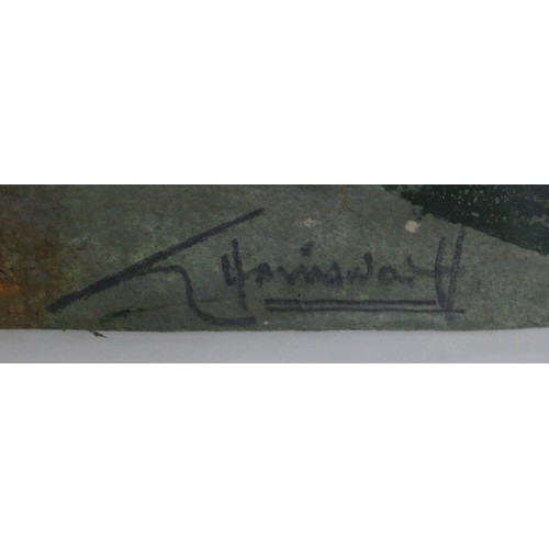 542 - George Hainsworth (B.1937); ‘Oranges and Amaryllis,’ mixed media, signed, 79cm x 56.6cm