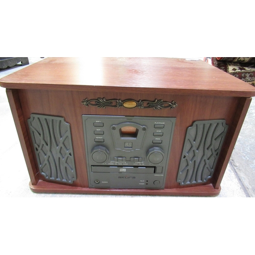 524 - Akura retro music centre with radio, cd, tape and record player