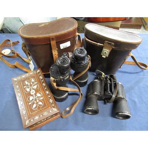 525 - Pair of Ross of London 7x50 Steplux binoculars with case, pair of Kershaw binoculars and rectangular... 