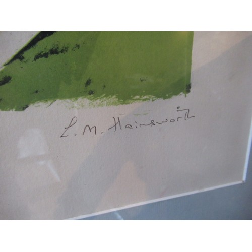 548 - Lucy M. Hainsworth (B.1935); ‘The Quarry I\VI,’ silkscreen print, signed, 54.5cm x 71cm