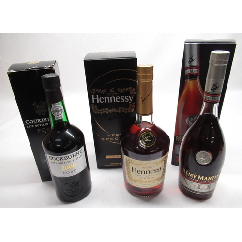 613 - Remy Martin Fine Champagne Cognac, Mature Cask Finish 70cl, Hennessy Very Special Cognac, 1ltr, both... 