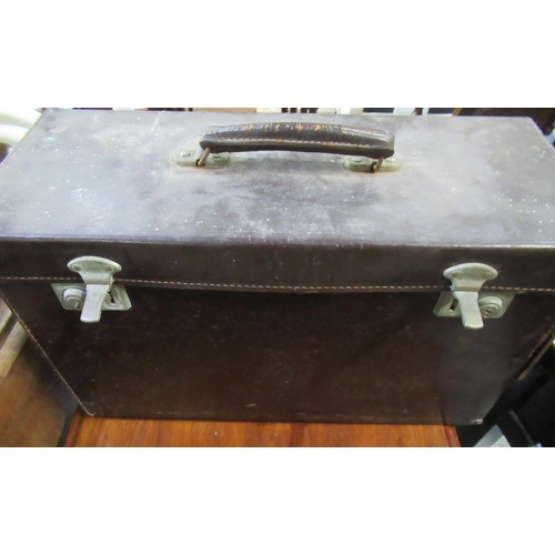 623 - Ede leather medical case, fitted interior containing forceps, syringes silkworm gut and other equipm... 