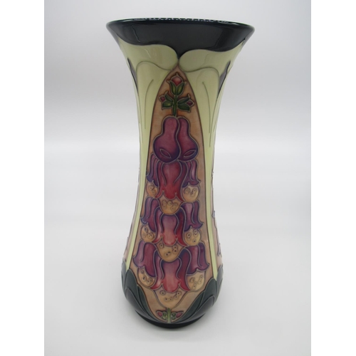 689 - Moorcroft vase, tapering body with trumpet neck decorated in Foxglove pattern, printed marks H31cm i... 