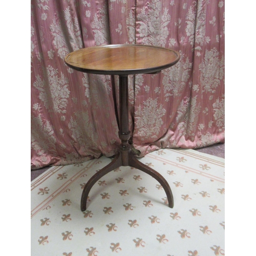 1325 - C19th country made mahogany tripod table, circular tilt top, moulded edge, on slender column support... 