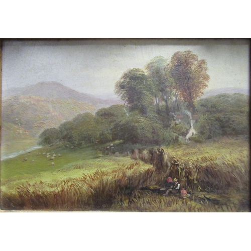 1035 - English School (C19th): Pair of rural scenes, oils on board, 17cm x 24cm (2)
