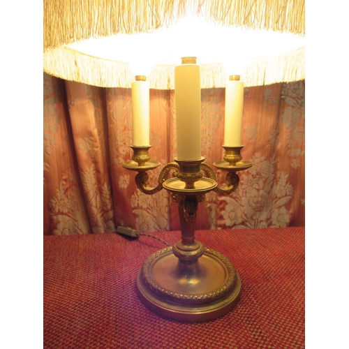 1010 - Late 19th century French cast gilt bronze bouillotte  table lamp, the lion's head tapering flaming t... 