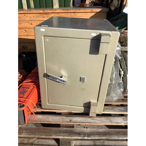 93 - Withers safe with shelf and key