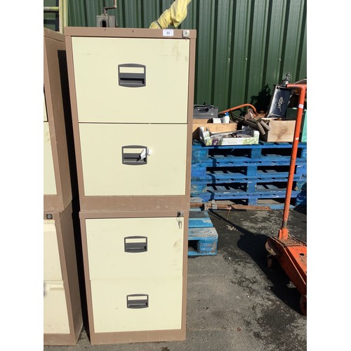 64 - Set of two two-tier filing cabinets
