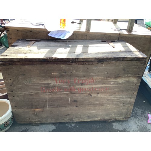 108 - Wooden chest with stamped lettering