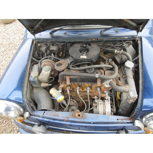 138 - 1993 Austin Mini Project with 998cc engine and automatic gearbox, blue with black racing stripes,