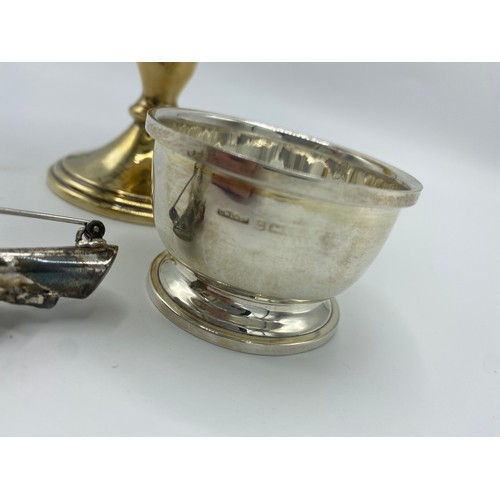 1003 - Hallmarked Sterling silver gilt pedestal cup by F Drury Ltd Sheffield, 1979, H13cm a hallmarked Ster... 