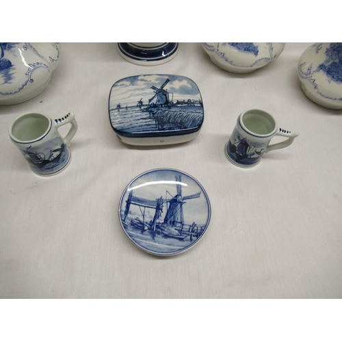 755 - Delft ware jugs, miniature mugs, butter dish and saucer etc (8)