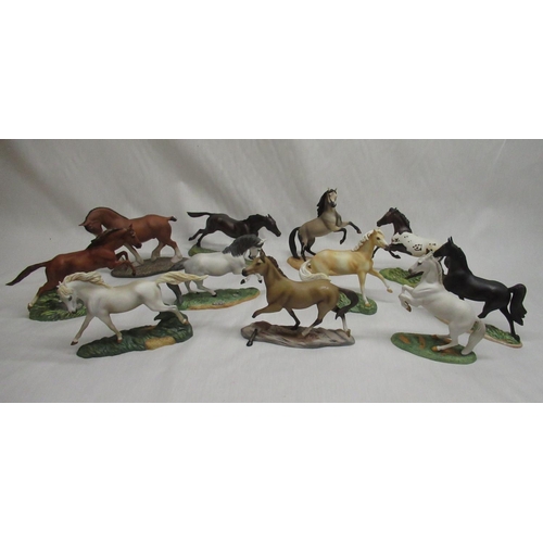 778 - Eleven Franklin mint horses of the world one with damaged leg