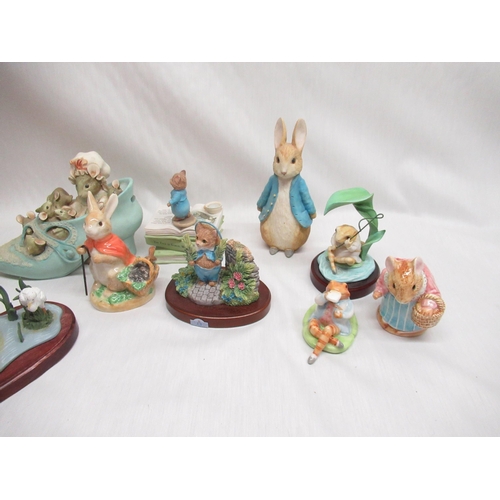 37 - Border Fine Arts Beatrix Potter money box and musical figurine with twelve Border Fine Arts and othe... 
