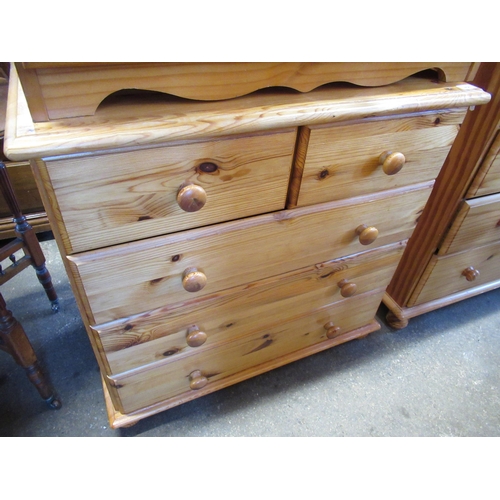 458 - Contemporary Pine Chest of Two Short and Three Long Drawers,on Bun Feet, 82.5cm Long 43cm Depth 79cm... 