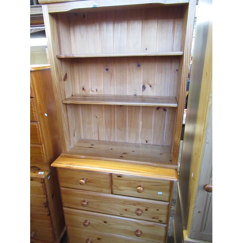 459 - Modern Pine Chest of Two Short and Three Long Drawers on Bun Feet 85cm Wide 44cm Deep 92cm High and ... 