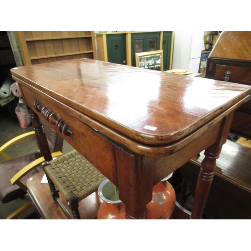 469 - Victorian Mahogany fold over Tea Table with carved legs 91.5cm Wide 43.5cm Deep 76.5cm High