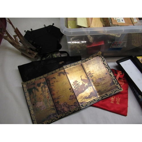 478 - Collection of Oriental Hand Bags, Chop Stick Sets, Mahjong Set, Etc