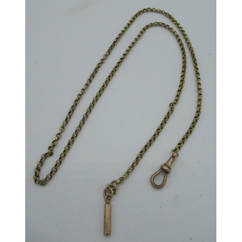 527 - 9ct gold albert chain L55cm 8g