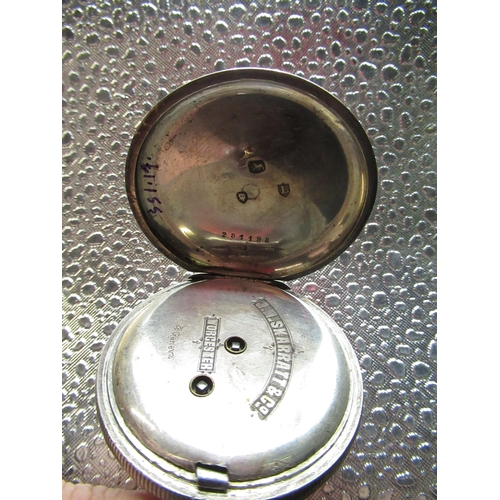 545 - Late Victorian silver cased key wound pocket watch. Swiss cylinder movement numbered 299124 London, ... 