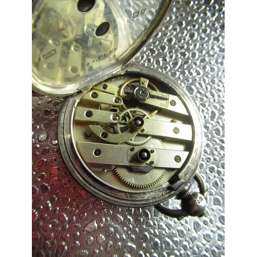 545 - Late Victorian silver cased key wound pocket watch. Swiss cylinder movement numbered 299124 London, ... 