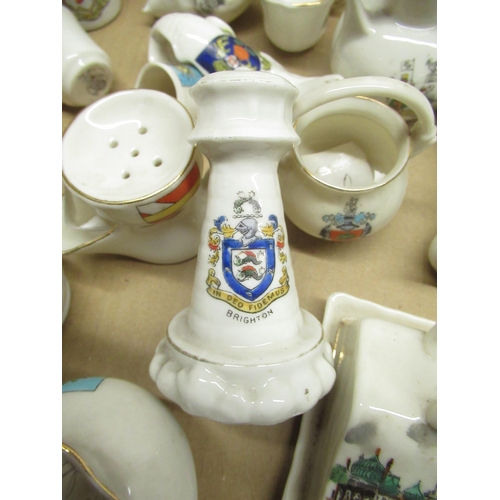 569 - Collection of miniature crested china manufacturers including W H Goss, Archadia and some continenta... 