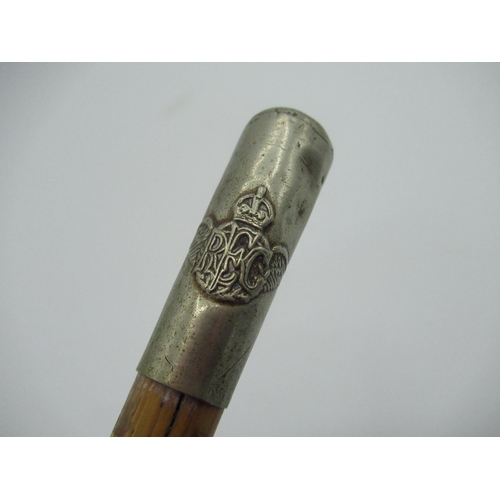 573 - WW1 RFC ( Royal Flying Corps )swagger stick with bamboo shaft and silver plated and brass terminals ... 