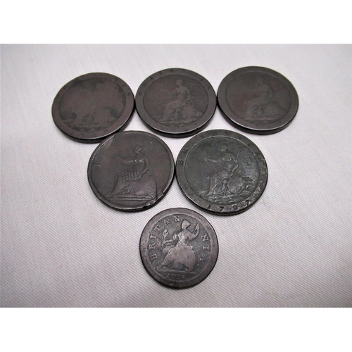 583 - Five Georgian cartwheel pennies and a Georgian ha'penny (6)