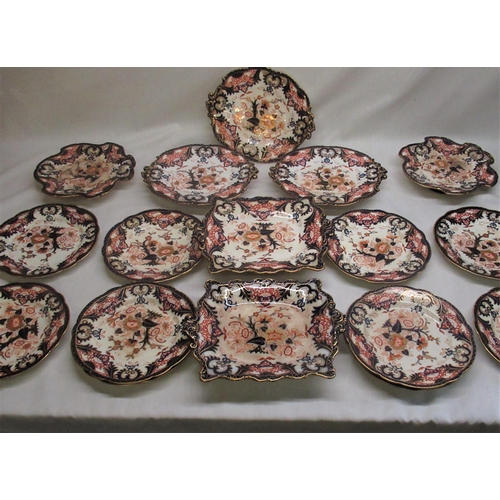 61a - seventeen early Victorian plates in Derby Imari pattern