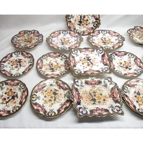 61a - seventeen early Victorian plates in Derby Imari pattern