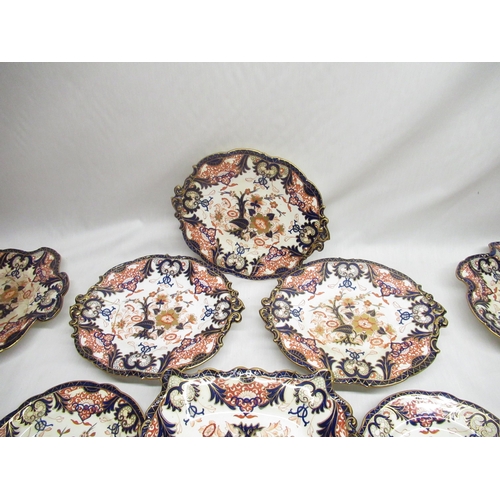 61a - seventeen early Victorian plates in Derby Imari pattern