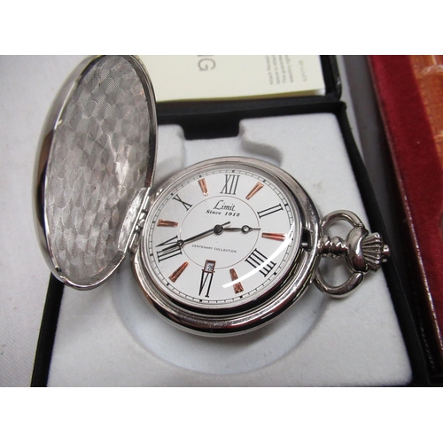 65 - Limit quartz Hunter pocket watch with date and two quartz wristwatches (3)