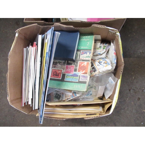 96 - Two boxes of loose stamps and stamp guides