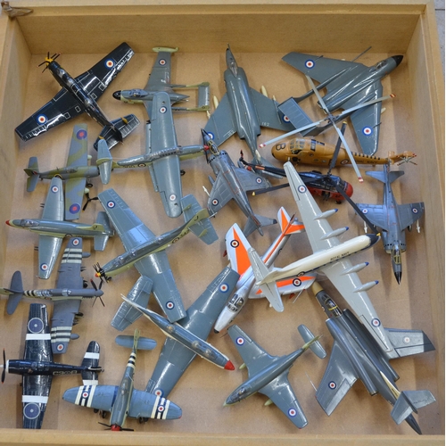 Collection of built 1:72 scale plastic models of Royal Navy